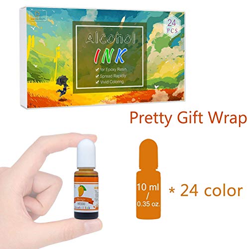 36 Alcohol Ink Set - 22 Vibrant Colors Alcohol Inks with 14 White Alcohol-Based Ink for Resin Petri Dish Making, Epoxy Resin Painting - Alcohol Color Dye for Resin Art, Tumbler Making - 0.35oz Each