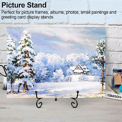 4 Pack Plate Stands For Display,Plate Holder 6 '',Picture Frame Stand of Metal,Frame and Artworks,Small Easel for Book,Tabletop Art,Picture,Photo Platter,black (21ZSJ0001)