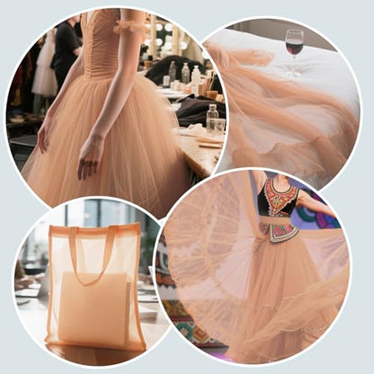 59" x 72"(2 Yards) Natural Mesh Fabric | Slightly Stretchy for Sewing Projects, Backpack Pocket and Straps, Netting Clothes and Shopping Bag - color: Natural