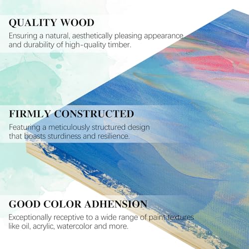 Aodaer 8 Pack Wood Panels 12 x 12 Inch Wooden Panels Canvas Unfinished Craft Wood Boards Panels for Art Crafts Acrylic and Oil Painting Pouring DIY Projects - size: 12 x 12 Inch