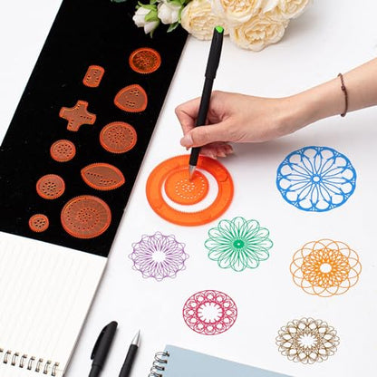 Chivao Spiral Art Kit Circle Stencils Drawing Tool Geometric Ruler,Elegant - style: Elegant