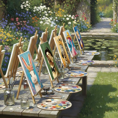 Sherr 24 Pcs Pre Drawn Canvas for Adult, Carton Animal, 8 x 10 Inch - size: 8 x 10 Inch, style: Carton Animal