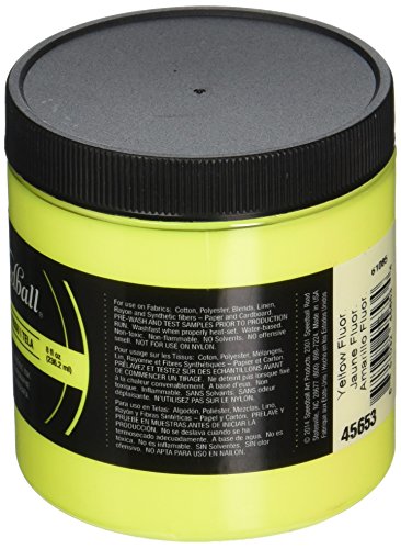 Speedball Fabric Screen Printing Ink, 8-Ounce, Fluorescent Yellow - color: Yellow