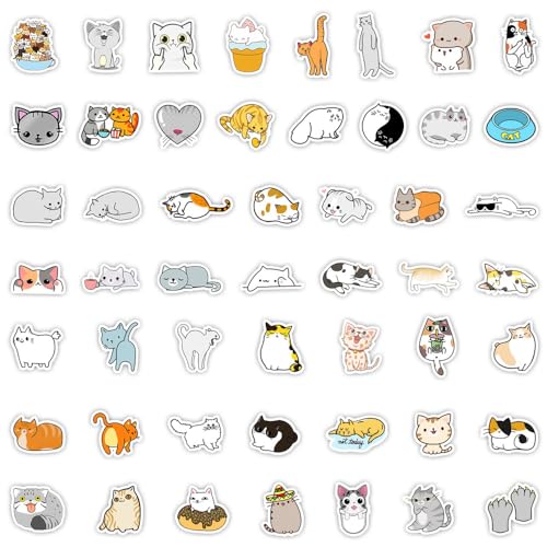 50Pcs Vintage Stickers,Waterproof Vinyl Aesthetic Decorative Sticker Scrapbooking Supplies for Adult Card Making Letters Planner Journaling Junk Journal DIY Water Bottles Cards Art Craft,Big Cat - color: Big Cat