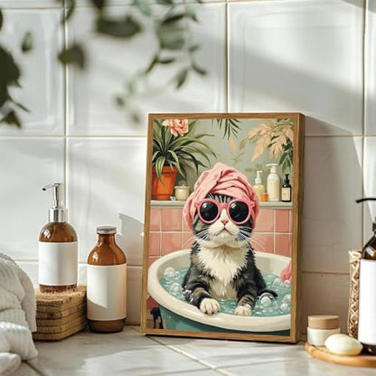 Cat Diamond Art Kits for Adults Round Diamond Painting 12x16 Inch - color: DD144
