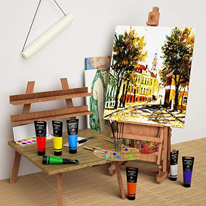 GOTIDEAL Black Acrylic Paint Tubes (120ml, 4.1 oz), Mars Black Paint | Non Toxic Non Fading, Rich Pigments, for Painters, Adults & Kids, Ideal for Canvas Wood Clay Fabric Ceramic Craft Supplies - color: Mars Black, style: Regular