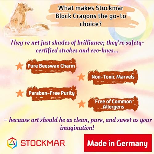 Stockmar Beewax Crayons Set of 8 Blocks, Colors of the World - Skin Tone Crayons, Waldorf Art Supplies, in tin case