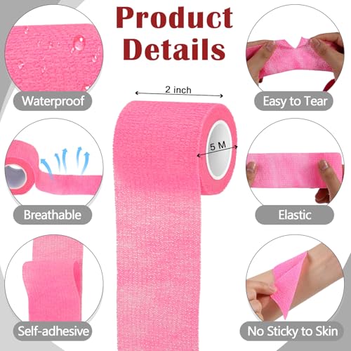Treela 64 Pack Self Adhesive Bandage Wrap 2" X 5 Yards Assorted Color | Cohesive Flexible Wrap for Wrist Ankle Fingers, Breathable Sports Tape, Self Adherent Rolls for Pets Vet, Coban Style - color: Assorted Color, size: 2 Inch X 5 Yard