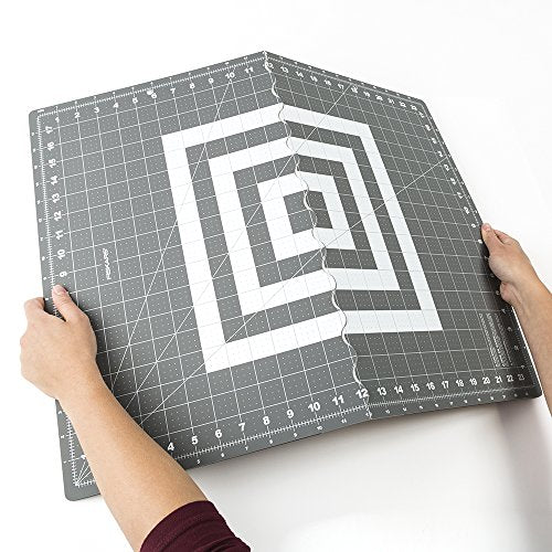 Fiskars 18" x 24" Folding Self Healing Cutting Mat for Travel and Storage | Great for Fabric and Sewing Craft Projects, Gray - size: 18"L x 24"W