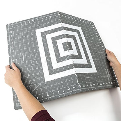 Fiskars 18" x 24" Folding Self Healing Cutting Mat for Travel and Storage | Great for Fabric and Sewing Craft Projects, Gray - size: 18"L x 24"W