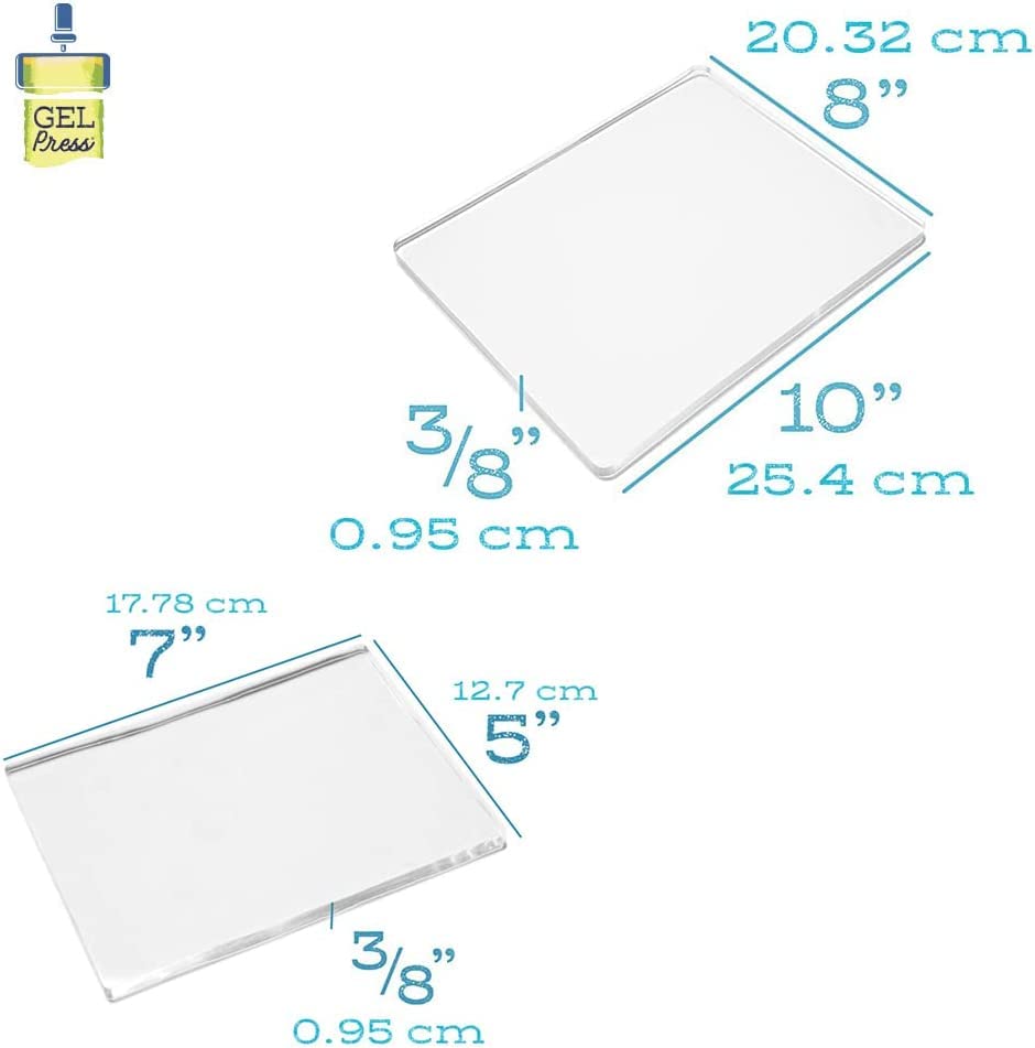 Gel Press Printing Plate Combo - (8" X 10" + 5" x 7") - 10802-10810-2PK | 2-Pack, Top Gelli Printing Plates for Arts & Crafts - size: 8”x10” + 5”x7” Value Pack