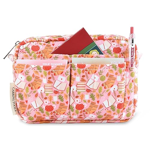 Multiple Pockets Portfolio Organizer with Zippered,Storage Pencil Pouch Bag - color: Socks Book