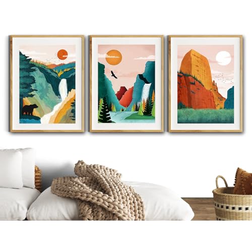 HOIYLDS 6 Packs Paint by Number for Adults Beginners, National Park Painting by Number Kits on Canvas Without Frame,Lanscape Craft Arts for Home Wall Decor - color: LD003