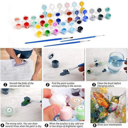 BYGFHLYW Animal Hummingbird Paint by Numbers Kit for Adults Beginners - color: PB250-1