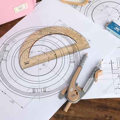 Mr. Pen- Geometry Compass and Protractor Set, 6 Inch Compass - color: Dwarf Pony Brown, size: 1 Set