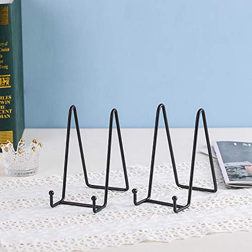 Artliving Plate Stands for Display - Iron Easel Stand Plate Holder Display Stand Picture Frame Stand for Pictures | Photo|Decorative Plate |Dish | Tabletop Art - 6 inch-Black - size: 6“（2 pack）