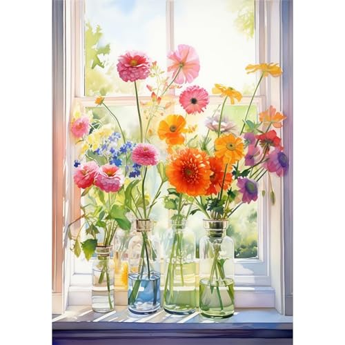 Arttoplus Flowers Paint by Numbers Kit for Adults Beginner 16x20 inch | Flower Adult Paint by Number Kits on Canvas, Flowers Diy Oil Painting by Number for Gift Home Wall Decor (Without Frame) - color: MT20322-US