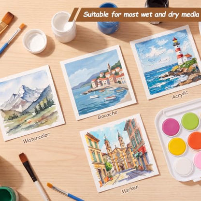 80 Sheets Square Watercolor Paper 4 x 4 Inch, White Water Color Paper - size: 4×4 inch