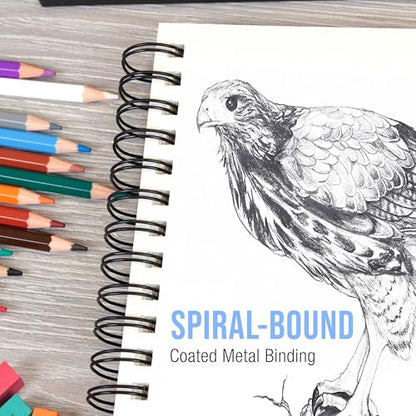 U.S. Art Supply 5.5" x 8.5" Premium Hardbound Sketch Book, 2 Pack, 80 Sheets Each, 70 lb (110gsm) - Hardcover Spiral Bound Artist Field, Small Sketch Pad, Acid-Free Drawing Pad - Adults, Students - size: 5.5-x-8.5-inch