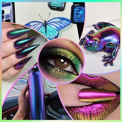 Matio Chameleon Mica Powder, 1.06oz/ 30g Sunshine Beach Chrome Powder | Pearlescent Effect Color Shift Pigment for Resin Craft, Soap Candle Dye, Nail Art,Bath Bomb,Paint,Slime - color: C-Sunshine Beach