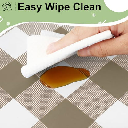misaya 4 Packs 54 x 78 Inch Buffalo Disposable Table Cloth, Waterproof Plastic Tablecloth, Rectangle Khaki and White Checkered Table Covers for Picnic, Birthday, Party, Back to School - color: Khaki and White, size: 54" X 78"