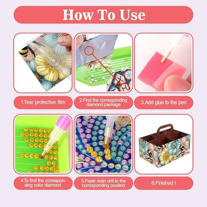 Bees DIY Diamond Painting Storage Box for Adults - color: Bees