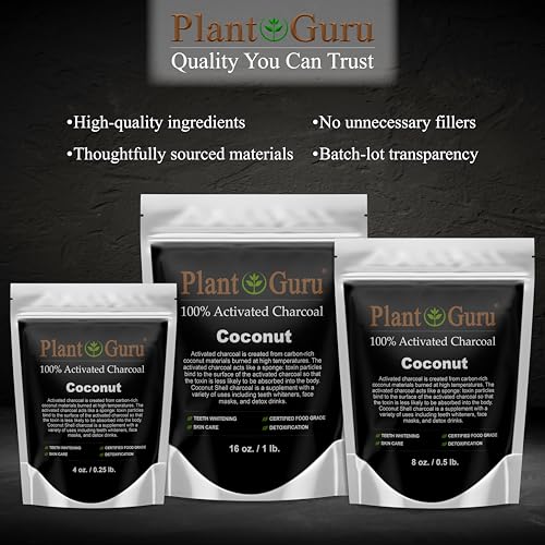 Activated Charcoal Powder 4 oz. Coconut - Food Grade Kosher Non-GMO - Teeth Whitening, Facial Mask and Soap Making. Promotes Natural Detoxification and Helps Digestion - size: 4 Ounce (Pack of 1)