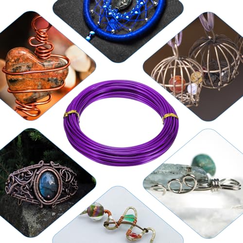 PATIKIL 32.8ft Aluminum Wire, 1pcs Jewelry Wire Aluminum Craft Wire 2mm 12 Gauge Wire Metal for Jewelry Making Beading Crafting Pendants Art, Purple - color: Purple, size: 2mm