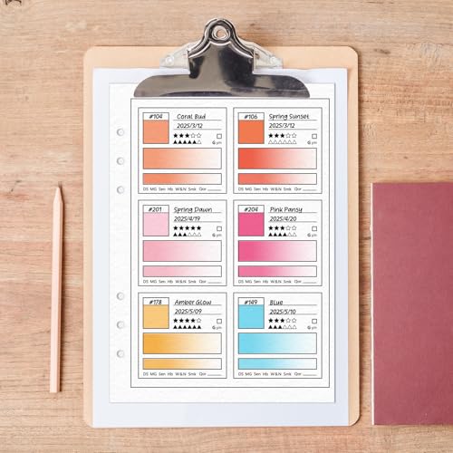 BLSUREFYX 25pcs A5 Waterproof Swatch Papers with Vellum Paper 140LB/300GSM