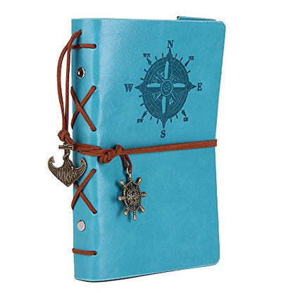 EvZ 7-Inch Refillable A6 Binder Notebook - Premium Vegan Leather Personal Planner, Eco-Friendly Journal with 6-Ring Loose-Leaf System for Writing, Business, and Creative Sketches, Sky Blue - color: Sky Blue, size: 7 Inches