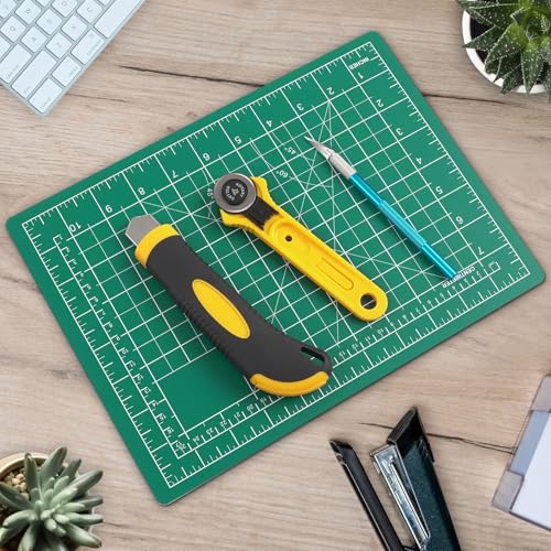 DIYSELF 12in×18in Cutting Mat for Sewing, A3 Self Healing Cutting Craft Mat - color: Green, size: 18"L x 12"W