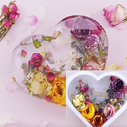 Large Silicone Molds for Resin, Heart Resin Mold, Epoxy Resin Molds for Flowers Preservation, Resin Art Casting, DIY Wedding, Valentine, Home Decors (8.3'' x 2'') - size: Heart Resin Mold
