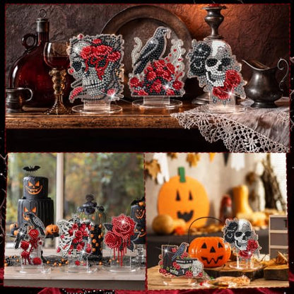 Kosiz 9 Pcs Halloween Diamond Painting Tabletop Decorations for Adults - style: Gothic