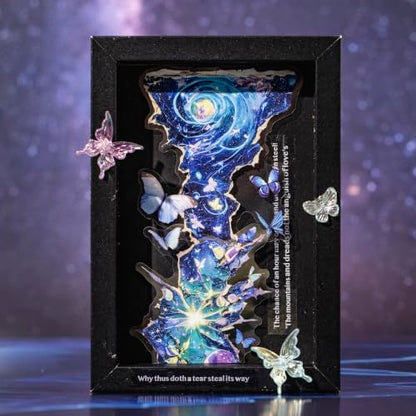 60 Pcs Large PET Stickers with Butterfly Art for Scrapbooking - color: Fantasy Butterfly Portals