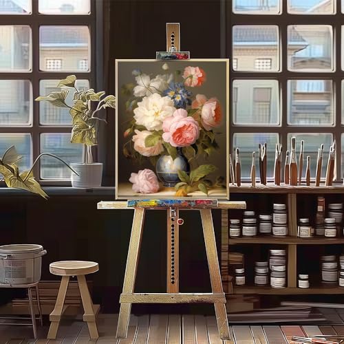 Natuyalo Paint by Numbers for Adults - DIY Adult Paint by Number Kits Painting on Canvas Flowers in Vase Painting by Numbers for Beginners, Plant Art Craft Kits for Adults (16x20 Inch) - color: ART-09