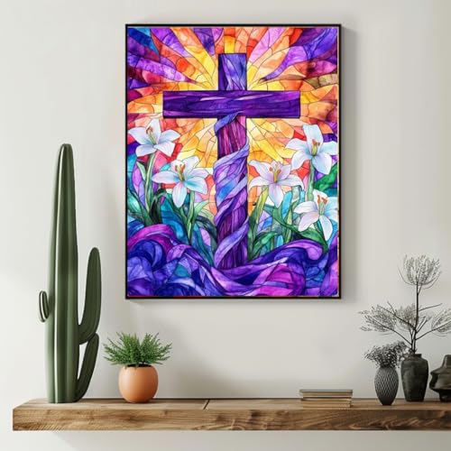 Milila Diamond Art Kits for Adults Full Drill Diamond Painting Kit(Cross) - color: Cross