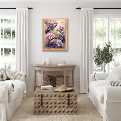 Mosaflare 5D Hummingbird Diamond Painting Kits for Adults 12x16 Inch - color: KM580-1