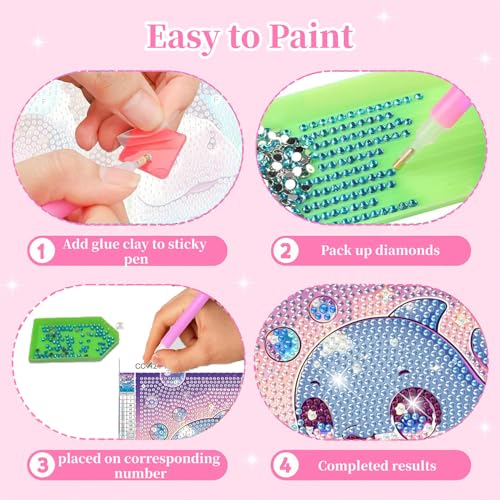 Arttoplus 6 Pack Animals Diamond Art Kits for Kids Ages 8-12 (6x6 inch) - color: 6DXZ123