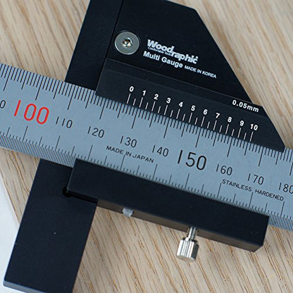 Scriber Gauge 150mm – Metric Marking Tool, CNC Measuring Rule, Layout Gauge, Thickness Checker for Precision Woodworking, Cabinet Making, Framing, Joinery (New Version) - size: 150mm