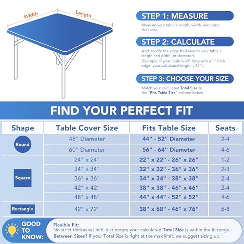 Card Table Covers Square Fitted Elastic Table Cloth-2 Pack Black 34x34 Inch | Spandex Stretch Windproof Washable Folding Card Tablecloths-Small Topper Outdoor Camping Dining Patio Kitchen Banquet Party - color: Black, size: 34'' x 34'' | 2 Pack