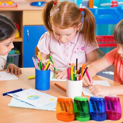Colored Pencil Sharpener Bulk for Kids Manual Handheld Crayon Sharpeners - style: 24Pcs Sharpeners - D