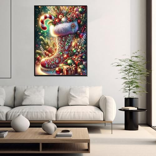 Christmas Diamond Art Kits for Adults , diamond painting kits for Beginners - color: Christmas Boots