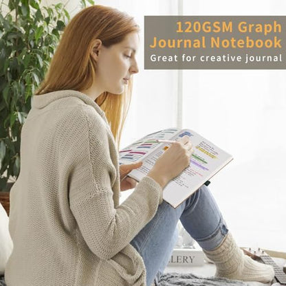 AHGXG Graph Paper Notebook, 120 GSM Paper, 96 Pages, B5 (7.6'' X 10'') - color: Dark Green, style: B5-Grid-120G