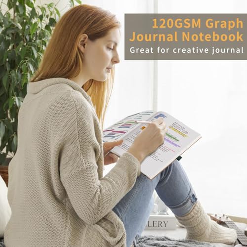 AHGXG Graph Paper Notebook, 120 GSM Paper, 96 Pages, B5 (7.6'' X 10'') - color: Black, style: B5-Grid-120G