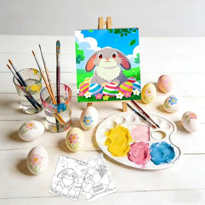 Niteform 12 Packs Easter Pre Drawn Canvas to Paint - 5x7 in Pre Printed Canvas Boards, Pre Stretched Outline Painting Kits for Beginners, Adults, Party Favors & Spring Craft Activities - style: 5*7-easter