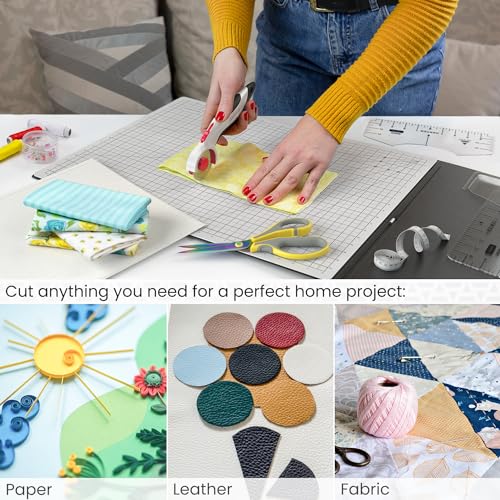 ARTEZA Fold & Stow Multifunctional Cutting Mat Set, 18x24 Inch, Self-Healing, Anti-Slip, with Detachable Ironing Pad, T-Shirt Alignment Rulers, and Tape Measure