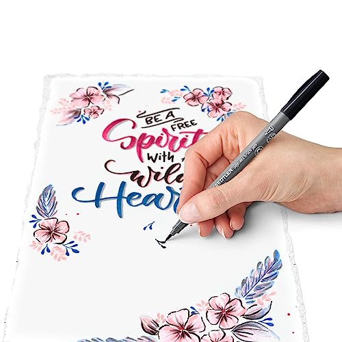 STAEDTLER 371 Pigment Brush Pens | Pigment Arts Adult Fibre-Tip Colouring Pen | Ideal for Calligraphy, Brush Lettering, Drawing, Illustrations (Wallet of 6, Pastel Set)