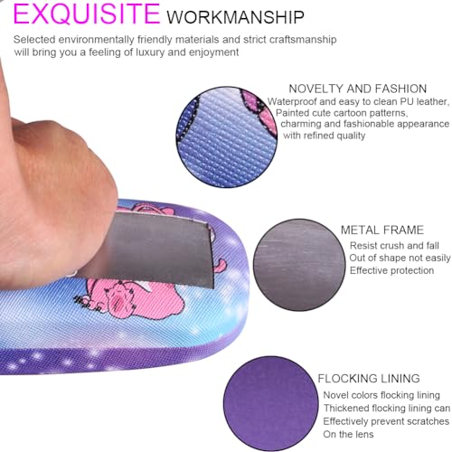 Cute Eyeglass Cases Hard Shell Storage Case Protective Box With Glasses Cloth Adjustable Glasses Strap Ear Grips Hook - color: Set-3