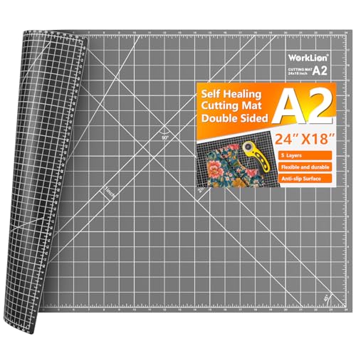Cutting Mat for Sewing: 24''x18'' Double-Sided Sewing Cutting Mat, 5-Ply Rotary Cutting Board for Sewing, Quilting & Crafts, Grey/Black - color: Black/Gray, size: 24"L x 18"W