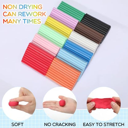 Syhood 96 Pieces Non Drying Modeling Clay Bulk 10.6lbs Modeling Clay Gift Set 1.76 Ounce Each for Arts and Crafts Projects Kit(12 Colors)